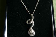 Sterling Silver 925 Necklace - Pendant CZ, Chain 3,5g