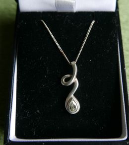 Sterling Silver 925 Necklace - Pendant CZ, Chain 3,5g