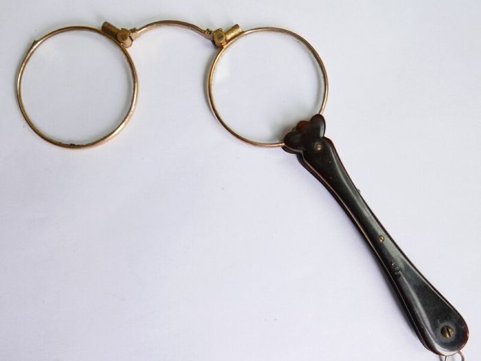 Victorian Rolled Gold Lorgnette: Flip Up Spectacles, Theatre Glasses