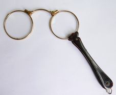 Victorian Rolled Gold Lorgnette: Flip Up Spectacles, Theatre Glasses