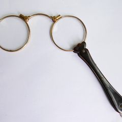 Victorian Rolled Gold Lorgnette: Flip Up Spectacles, Theatre Glasses
