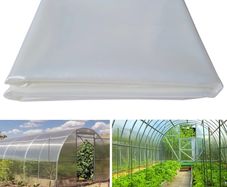 100% Virgin Materials (2M X 10M), Heavy Duty (150um/6mil) Polythene Clear Greenhouse Plastic Sheeting, 4Years Lifetime UV Resistant and 90% High Light Transmission Greenhouse Film