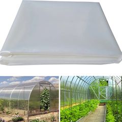 100% Virgin Materials (2M X 10M), Heavy Duty (150um/6mil) Polythene Clear Greenhouse Plastic Sheeting, 4Years Lifetime UV Resistant and 90% High Light Transmission Greenhouse Film