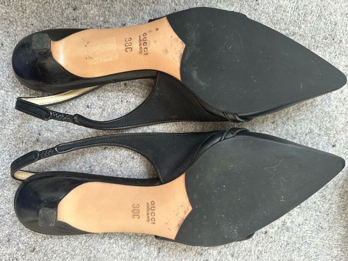 Gucci (boxed) kitten heel slingback size 5