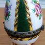 Vintage Porcelain Egg Hinged Trinket Box 3 Gold Legs Floral Image 3