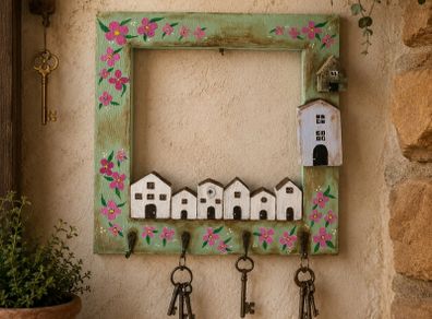 handcrafted wooden key holder