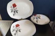 Gorgeous Vintage MCM Part Dinner Service by Midwinter Stylecraft, "Fashion" Shape, "Carmen" Pattern, Circa 1961, Designed by John Russell