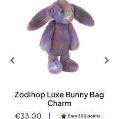 New JELLYCAT Zodihop Luxe Bunny Bag Charm