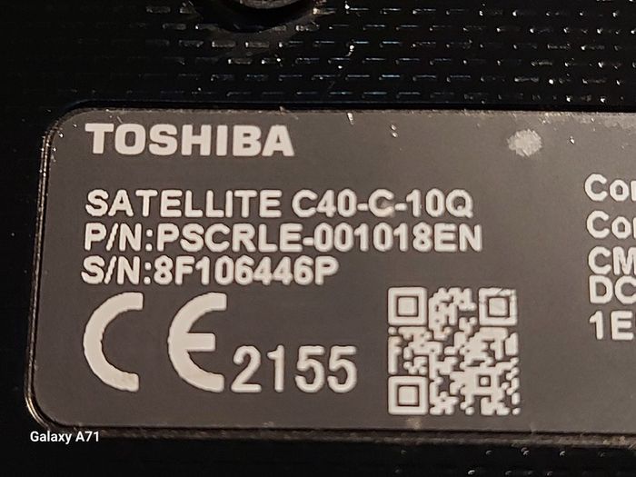 Toshiba Satellite C40-c-10Q, Intel Celeron CPU N3050, 1.6GHz, 2GB Ram, 32GB HDD, Windows 10, Microsoft Edge, Chrome and VLC