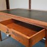 Solid Oak Writing Desk with Green Leather Inlay Image 3
