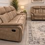 Westwood Grey & Biscuit Fabric Recliner Sofa Set Image 3