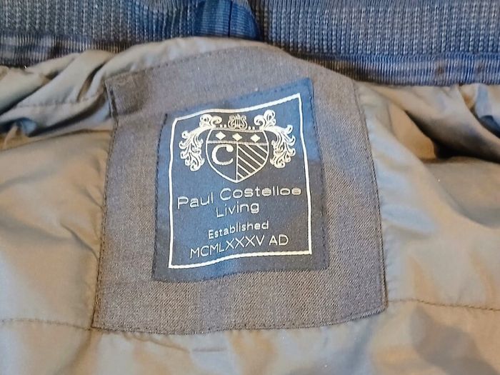 Paul Costelloe Living Men Grey Padded Quilted Jacket - Size XL