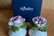 Vintage Aynsley Flower Salt and Pepper Shakers