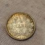 Germany Silver 1915 1 Mark Beautiful Uncirculated Swirling Lustre Toned Image 3