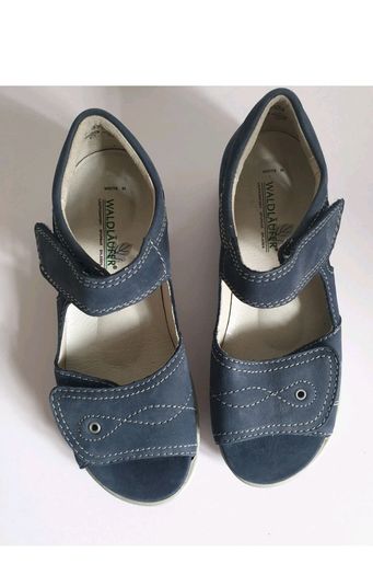 Waldlaufer Hilena Blue Nubuck Leather Wide Fit H Sandals UK 2.5 EU 35.5 BNIB  CAN POST