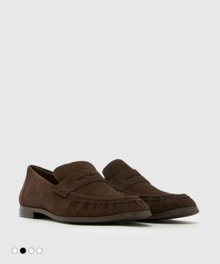 UK 7 39/40 Schuh Lewis Chocolate Brown Suede Loafer Leather style Massimo Dutti