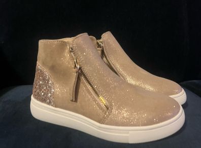 Girls gold ankle boots