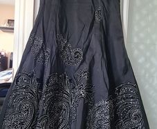 Black dress, lace up back, tutu underskirt, size S/M