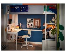 Ikea Vitval Loft bed with desk (white)