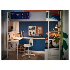 Ikea Vitval Loft bed with desk (white)