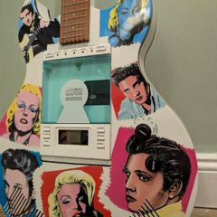 Guitar Shaped CD Player Elvis & Marilyn Design Working