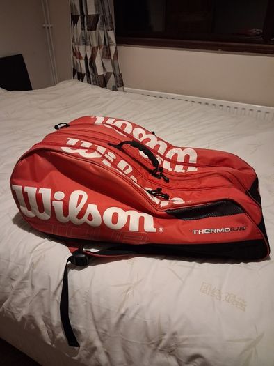 Wilson Tour Thermo Guard Tennis Racket Bag  3 Compartment  Red/Black
