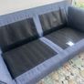 Navy Blue Three Seater Fabric Sofa Image 8