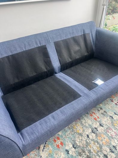 Navy Blue Three Seater Fabric Sofa