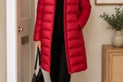 Red Puffa Coat by EMMe