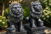 Garden lion statues