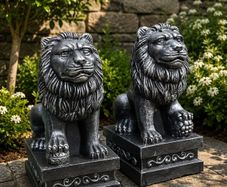 Garden lion statues