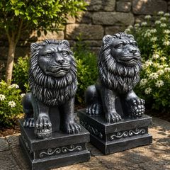 Garden lion statues