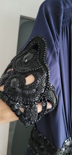 Temperley London Navy Silk Embellished Sz 12UK - Rrp 950