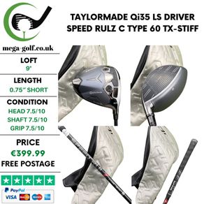 Taylormade Qi35 Ls Driver / 9 Degree / Speed Rulz C Type 60 TX-Stiff