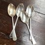 Set of 8 Vintage Silver Plated Dessert Spoons Old English Pattern Image 8