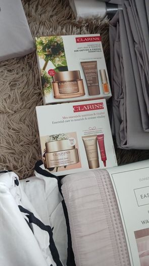 Clarins skincare..first pic is no offers below 50 and second pic is no offers below 40