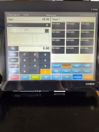 Casio touchscreen POS cash register