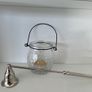 Metal Handle Candle Snuffer. Silver Finish. Moveable Head. With Hanging Tea Light. In Excellent Condition. Image 2