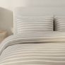 Double Duvet Cover Set with Pillowcases| Drawn Stripe Natural Image 3