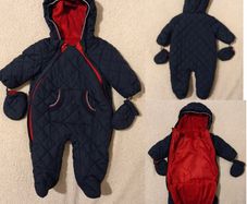 Waterproof Fleece lined hooded SnowSuit & Mitten set
