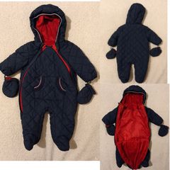 Waterproof Fleece lined hooded SnowSuit & Mitten set