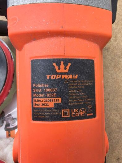PolisherTopway 1200W Car Polisher. Full Kit .