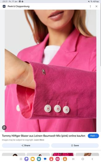 Tommy Hilfiger - Blazer - Pink - Linen Cotton - Fits UK 10 to 12 - BNWT RRP 300