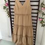 dress size 12 v neckline dress beige tiered dress Image 3