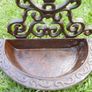 Antique Victorian cast iron wall mounted bird bath bird feeder Image 4