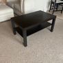 Black-Brown IKEA Lack Coffee Table with Shelf Image 2