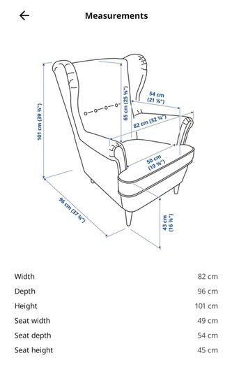 IKEA Strandmon armchair with detachable rocking chair accessory