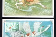 1997 Ireland Europa Tales &amp; Legends (Children of Lir &amp; Oisin and Niamh) Maximum Cards First Day of Issue Pictorial Cancel with matching stamp.