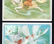 1997 Ireland Europa Tales & Legends (Children of Lir & Oisin and Niamh) Maximum Cards First Day of Issue Pictorial Cancel with matching stamp.