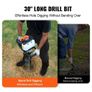 Post Hole Digger Gas Powered, 52CC 1450W Earth Auger, Gas Auger with 6" & 10"Auger Drill Action Design Bits & 3 Extension Rods, Post Fence Hole Digger Image 2